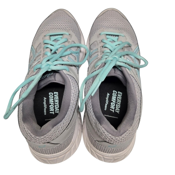 Asics Gel Contend 5 Gray and Blue Athletic Running Shoes 9 - Picture 2 of 8